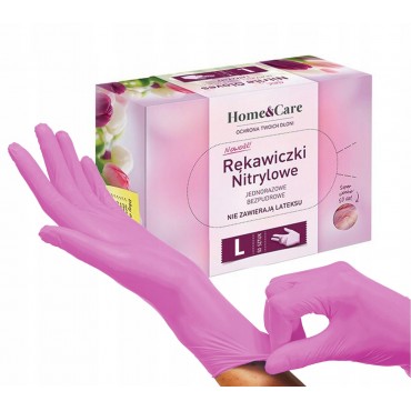 PINK NITRILE GLOVES WITHOUT POWDER AND LATEX S - 50 PCS