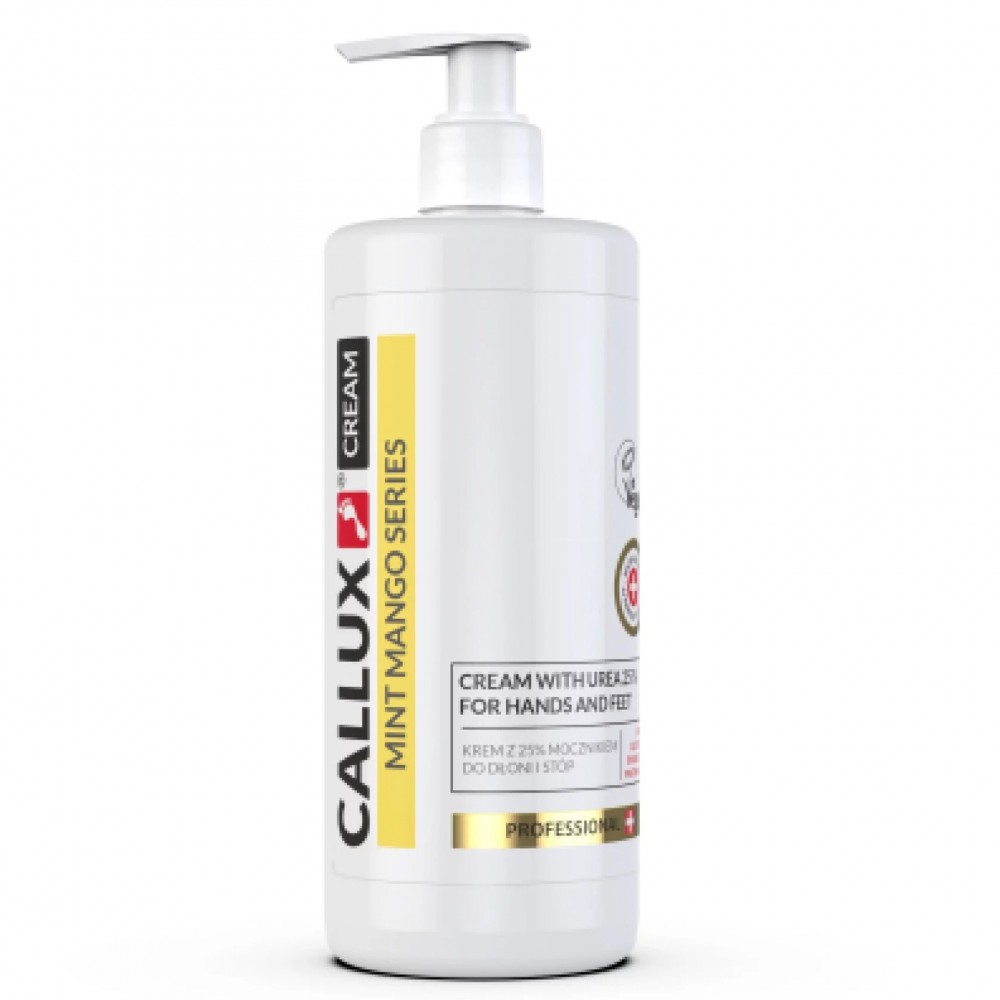 CALLUX MITRINOŠS KĀJU KRĒMS AR PIPARMĒTRA UN MANGO AROMĀTU AR 25% UREA - 500ML