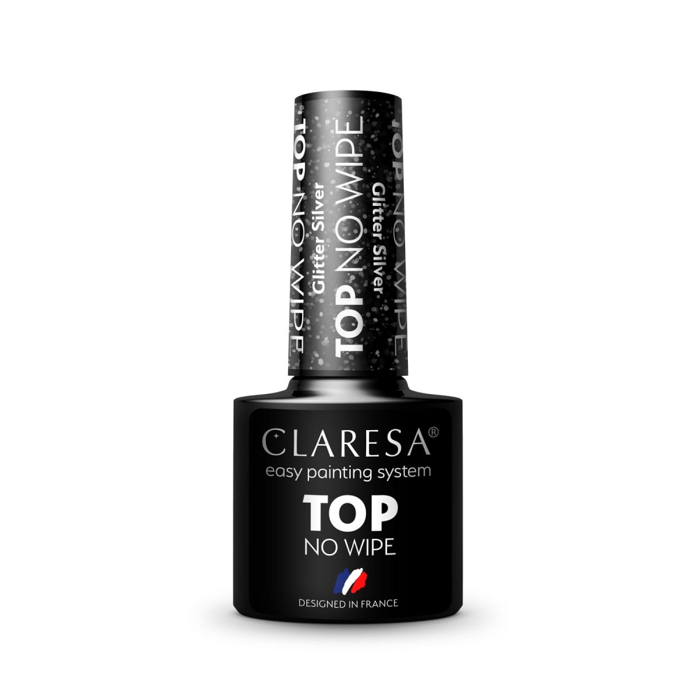 CLARESA TOP NO WIPE GLITTER SILVER / 5 Г