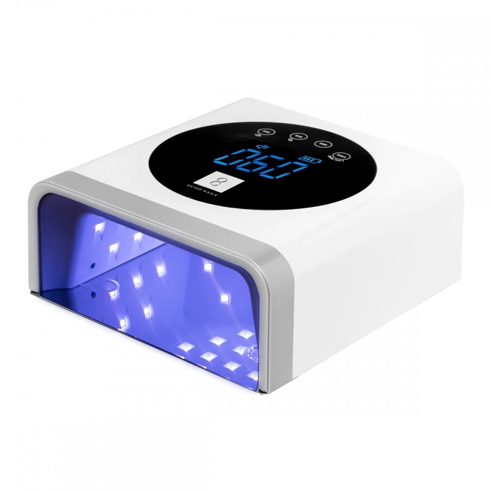 OCHO NAILS UV/LED LAMPA X22 72W BEZVADU BALTA AR SPOGUĻ APAKŠDAĻU