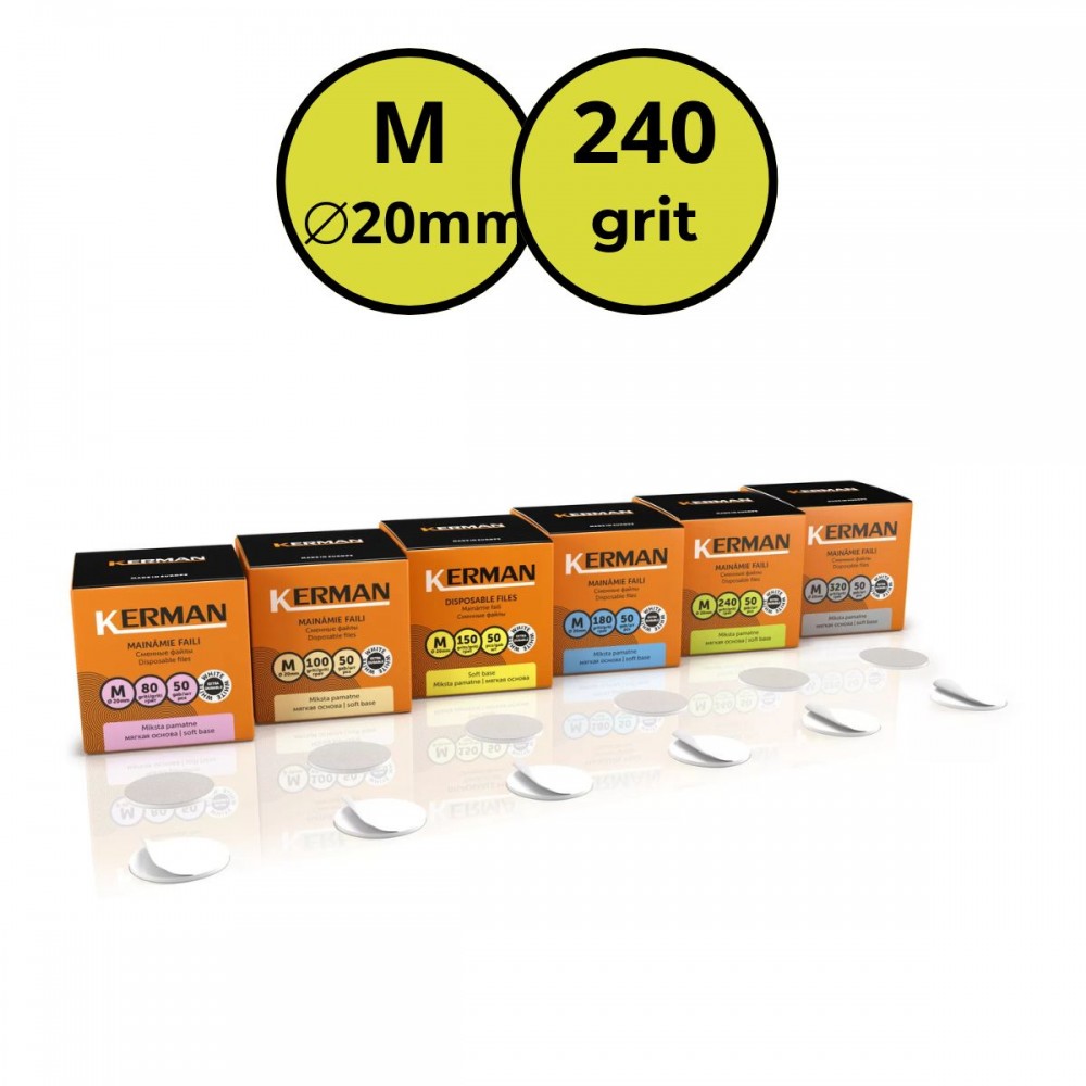 KERMAN MAINMIE FAILI PODODISKAM M (Ø20 MM) - 240 GRIT (50 GAB)