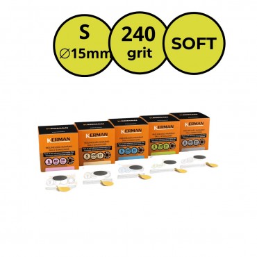 KERMAN MAINMIE FAILI UZ MĪKSTAS PAMATNES PODODISKAM S  (Ø15 MM) - 240 GRIT (50 GAB)