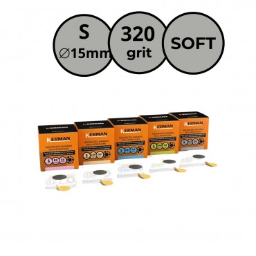 KERMAN MAINMIE FAILI UZ MĪKSTAS PAMATNES PODODISKAM S  (Ø15 MM) - 320 GRIT (50 GAB)